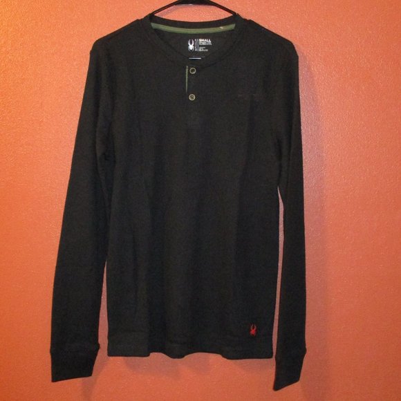 Spyder NEW Men Small Black Warm Long Sleeve Travel Vacation Outdoors Shirt - Picture 1 of 8